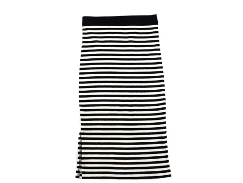 Name It black stribet long slim nederdel